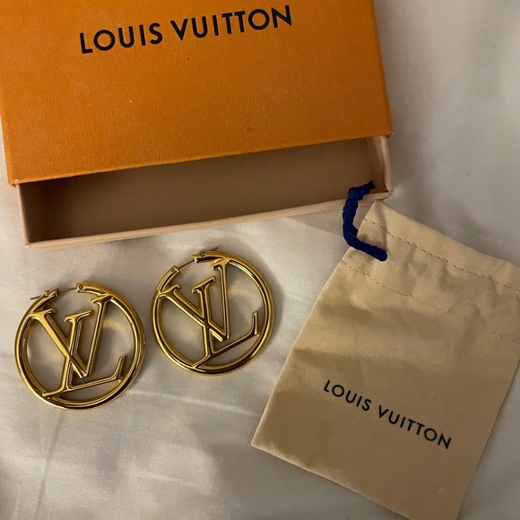 Louis Vuitton Gold Hoop Earrings - Picture 1 of 3